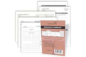 EASYGENIE Genealogy Stories Kit: Must-Have Family History Organizer, Paper Document Organizer, Interview...
