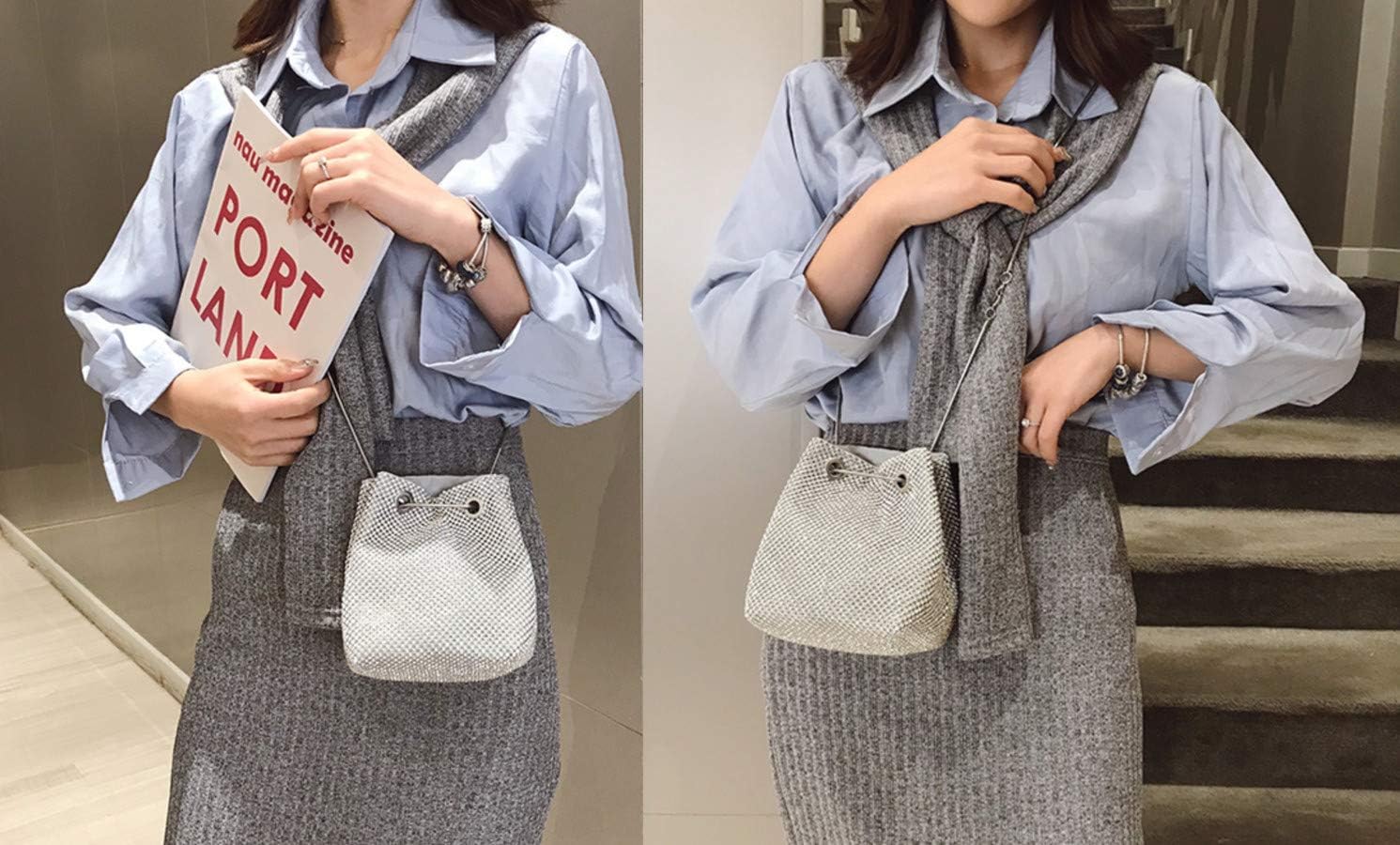 Luxury Full Rhinestone Bucket Bag, Sparkling Bling Evening Purse for Women’s Special Occasions and Formal Events - Image 2