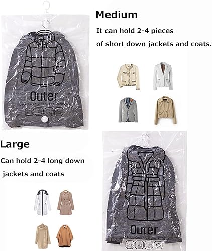 Miniatura 3 de Bolsas colgantes de almacenamiento al vacío, bolsas reutilizables para almacenamiento al vacío para ropa, abrigos, chaquetas, bolsa de