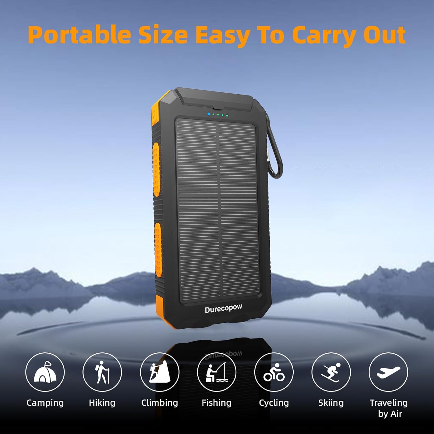 Solar Charger Power Bank 20,000mAh, Portable Charger, 4 Cables 3 Ports Fast Charging External Battery Pack with USB C for Cell Phones, Solar Panel Charger with Dual Flashlight for Camping - Image 8