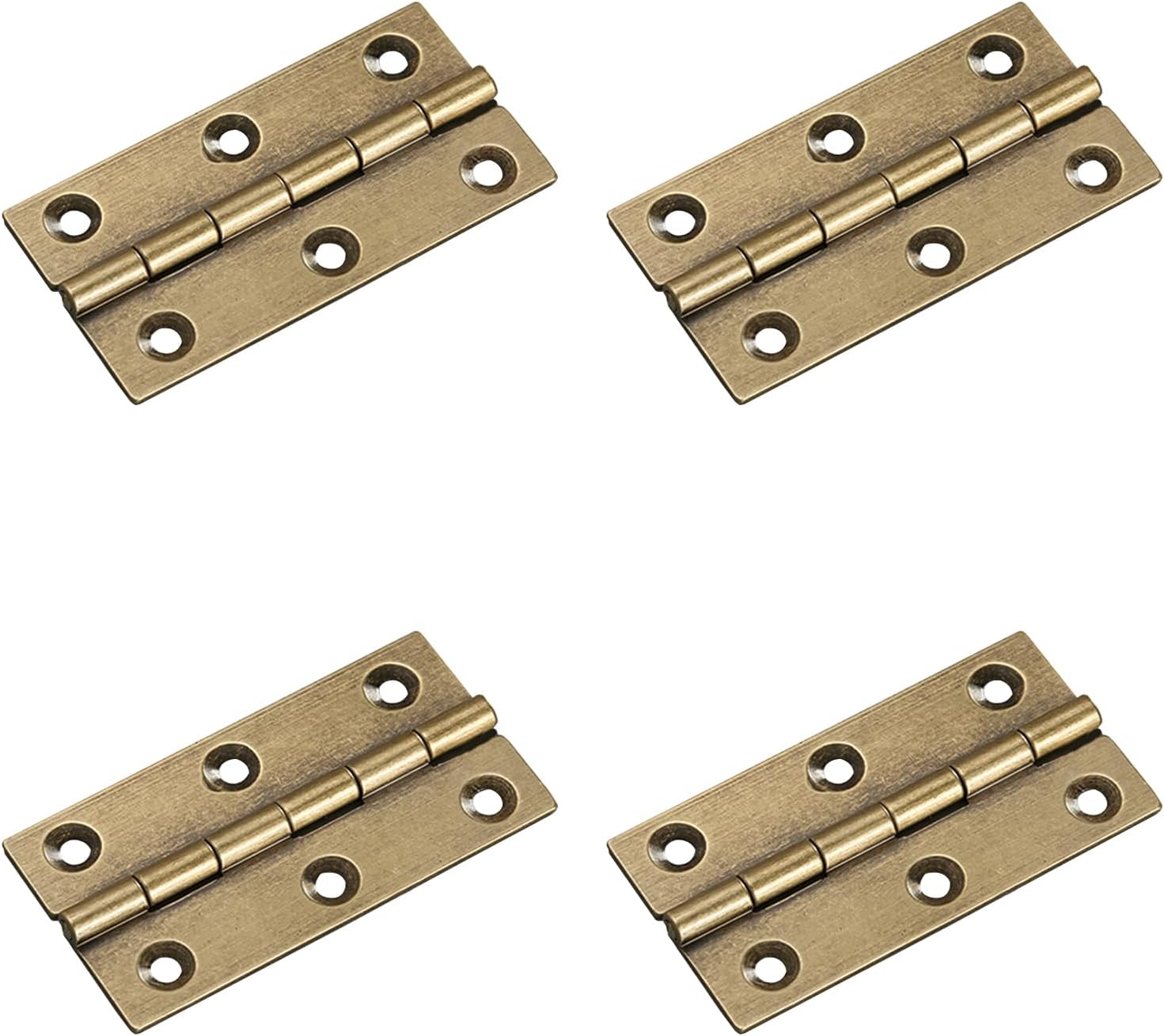 4 Pcs 2.5" Door Hinges Brass Folding Hinges for Gate Window Closet Drawer Boxes, Bronze