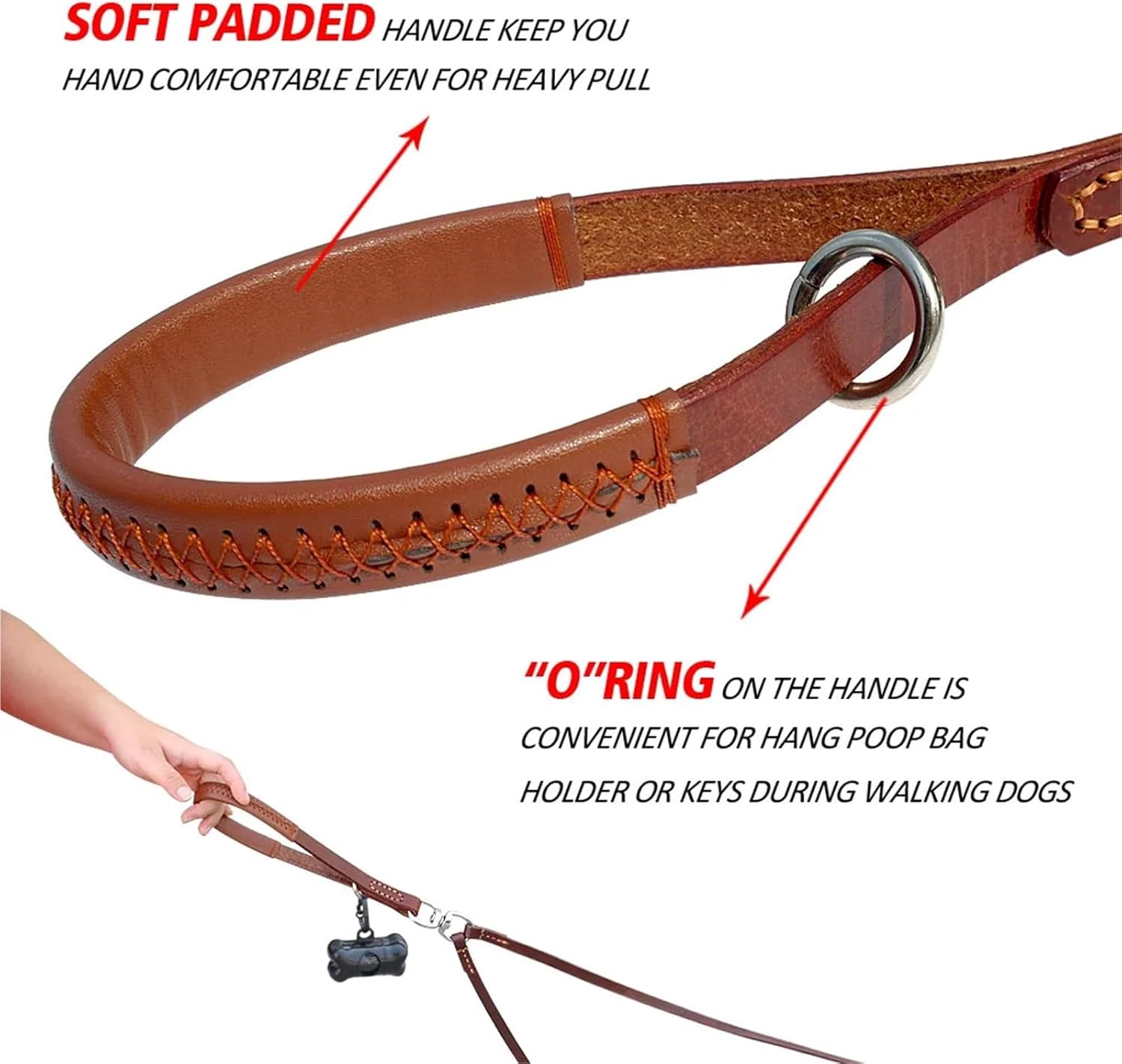 2 Ways Dog Leash Double Two Pet Leather Leads NoTangle Coupler with Handle for Walking and Training 2 Small Medium Dogs(Black)