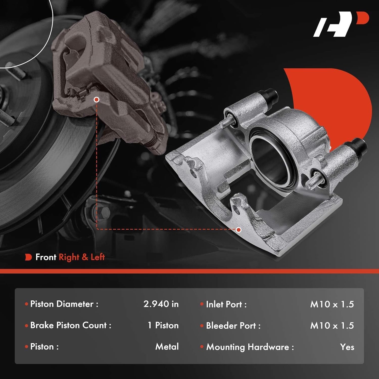 A-Premium Disc Brake Calipers Assembly Without Bracket Compatible with Chevy, GMC, Cadillac and Dodge Models - Tahoe, Escalade, Ram 1500, Yukon, Express 1500, Blazer, C1500/K1500 (Suburban), Safari