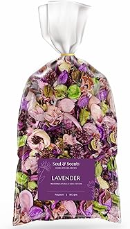 Soul & Scents Lavender Potpourri 140g - Dried Flowers Fine-Living Fragrance, Natural Decoration and Mood Enhancer for Home Decor