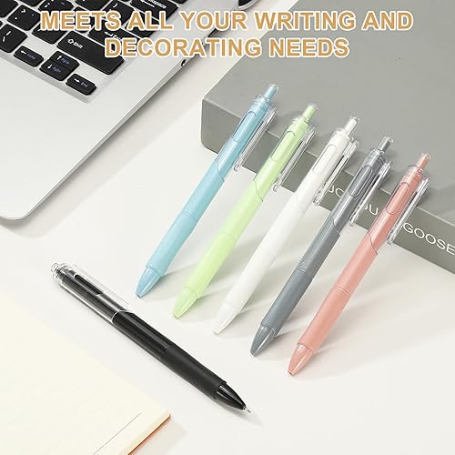Miniatura 4 de PATIKIL Paquete de 12 bolígrafos retráctiles de 0.020 in, bolígrafos de tinta de gel negra, bolígrafo retráctil, punta fina, escritura suave, lindos