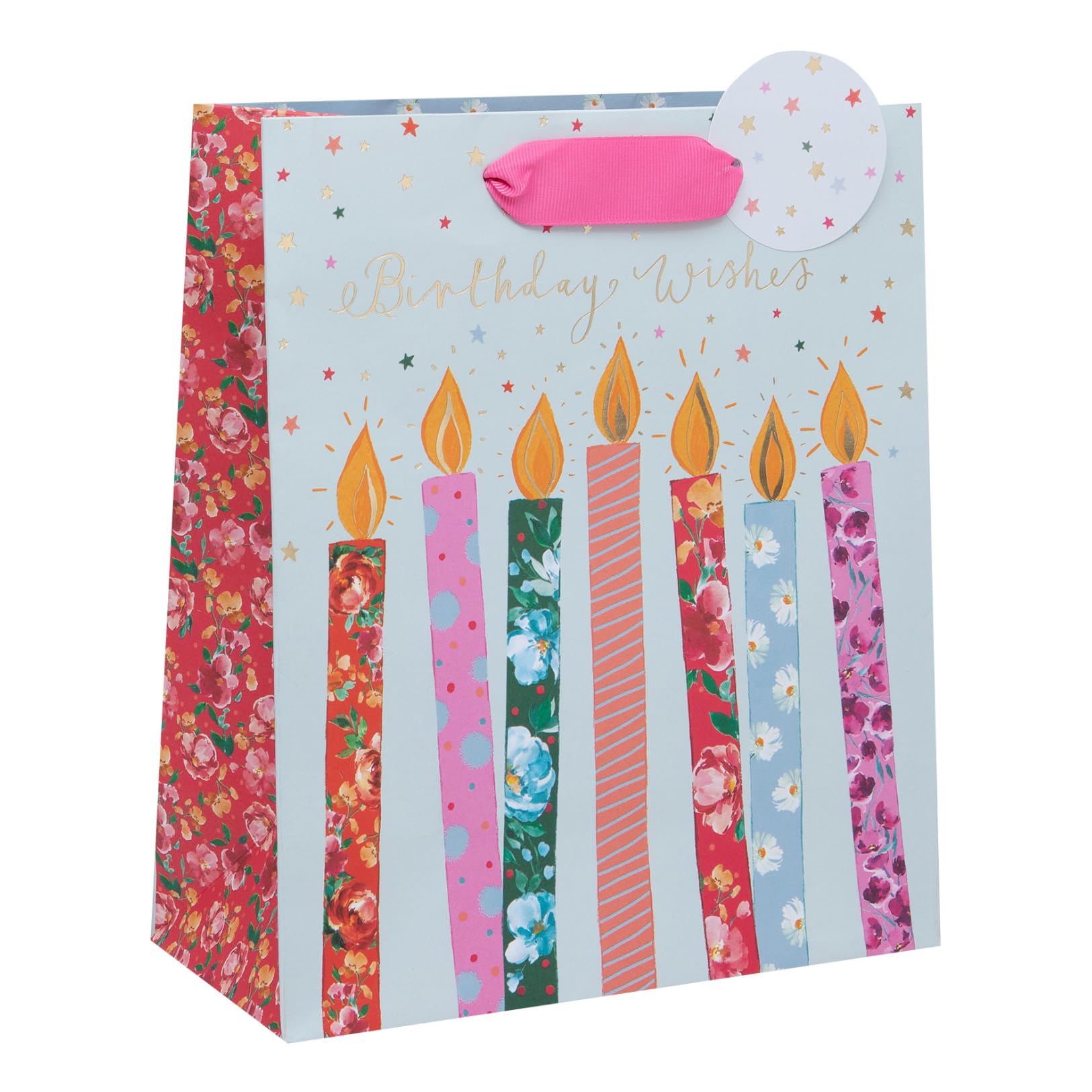 Ballyhoo Medium Happy Birthday Gift Bag Candles, 25.3 x 21.5 x 10.2 mm, Multi-coloured