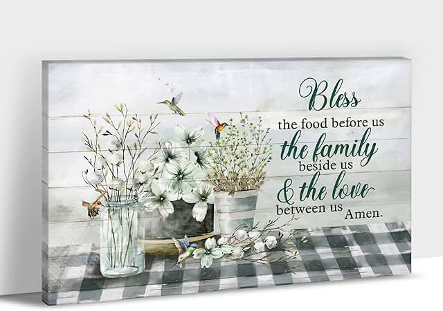 GUTTATY Kitchen Canvas Wall Art - Rustic Farmhouse Kitchen Scene Picture...