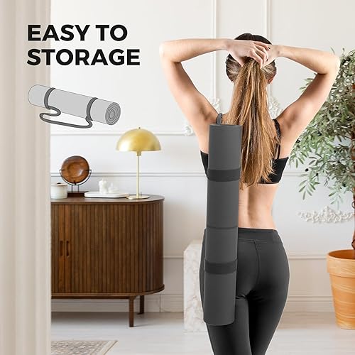 Miniatura 5 de Esterilla de yoga Esterilla de yoga Esterilla de ejercicio y fitness para hombres y mujeres con correa de transporte