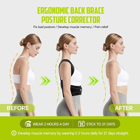 Back Brace Posture Corrector for Men Women, Full Back Support M