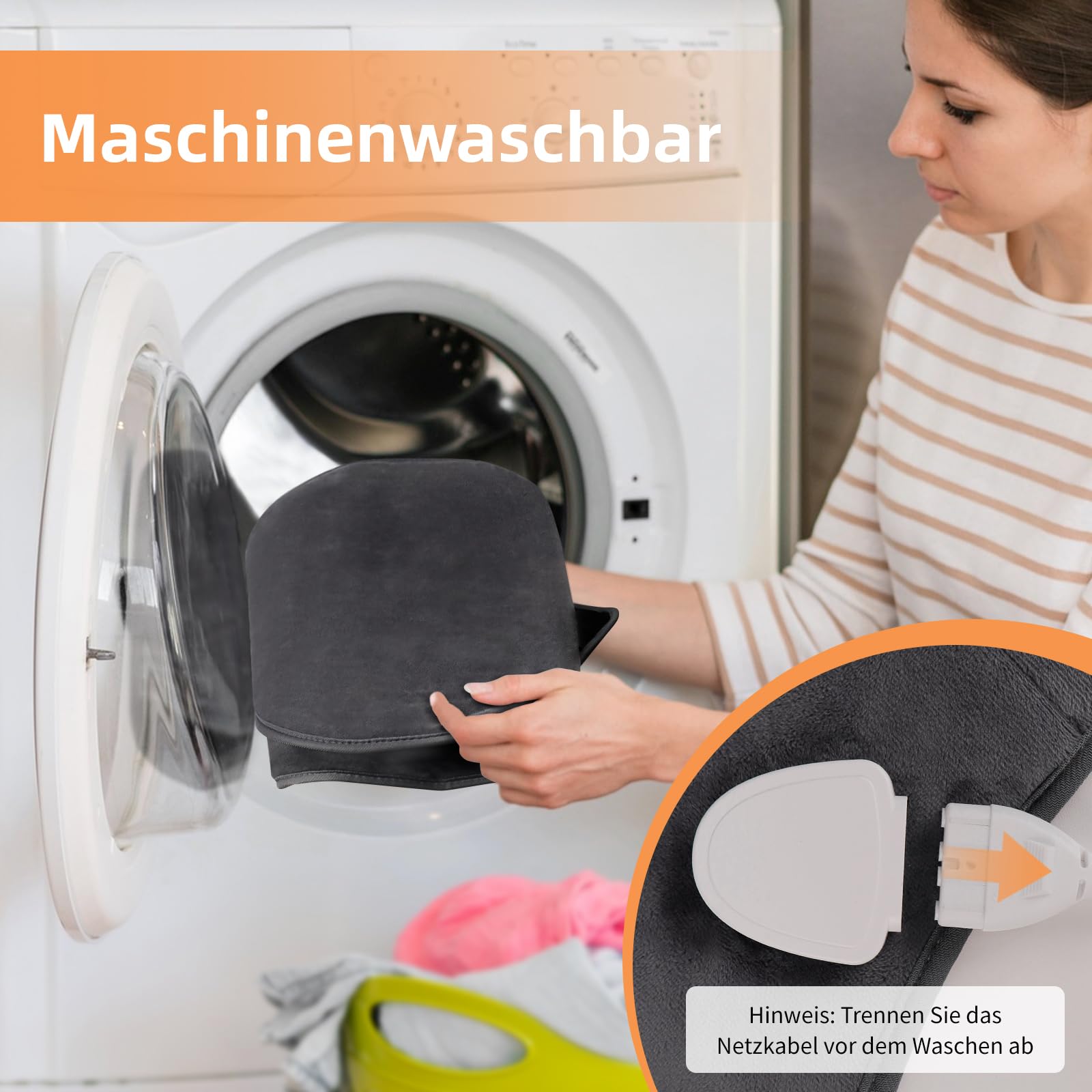 Heizkissen mit Abschaltautomatik, Allround Heizgürtel Elektrische Wärmekissen mit Abschaltautomatik 6 Temperaturstufen für Rücken Nacken Schulter Bauch Maschinenwaschbar