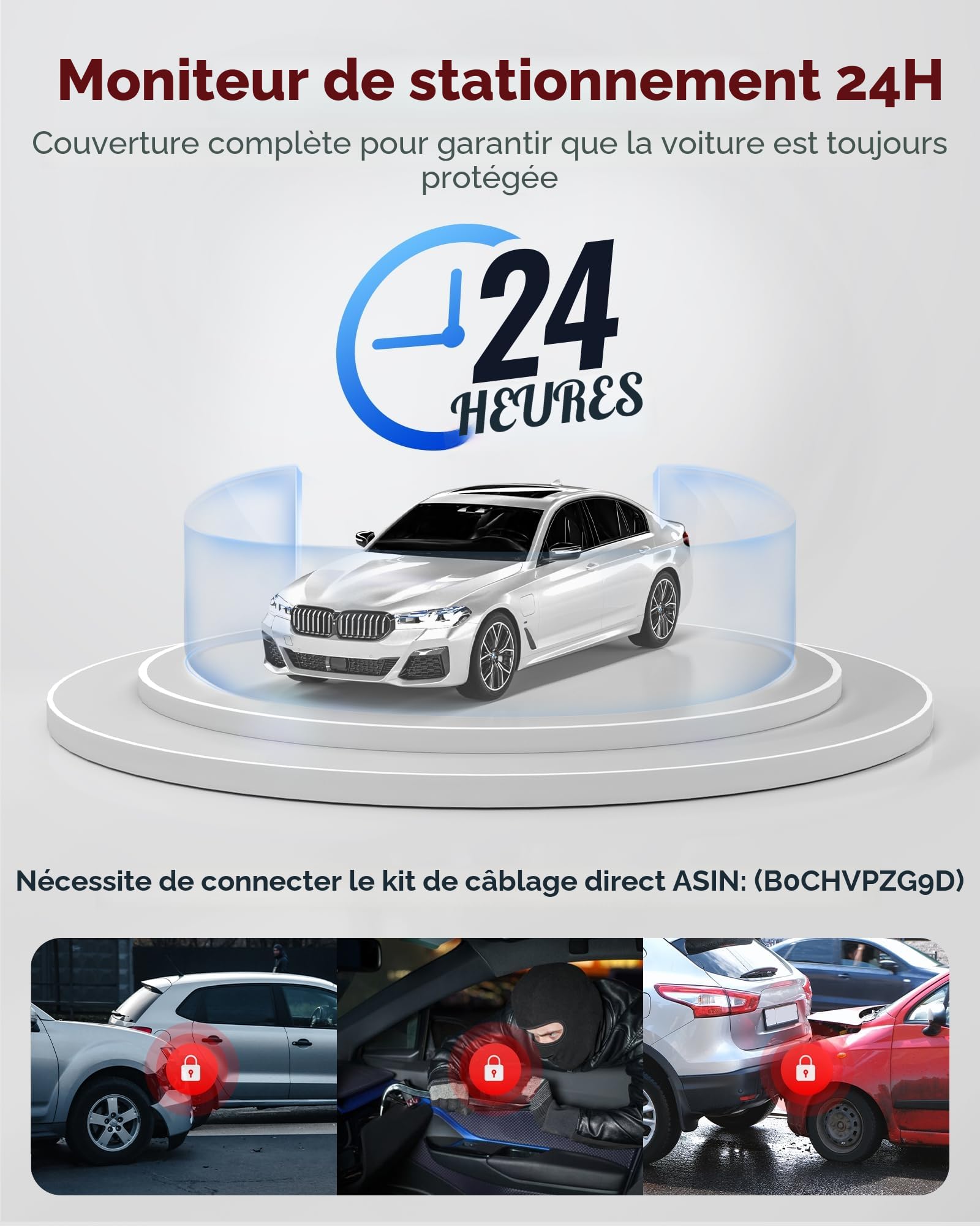 REDTIGER 4K 3 Canaux Dashcam Voiture 5G WiFi avec Carte de 64 Go GPS Intégré, 2160P+1080P+1080P Avant, Arrière et Intérieur, Triple avec écran de 3 Pouces, Vision Nocturne IR, Mode de Stationnement