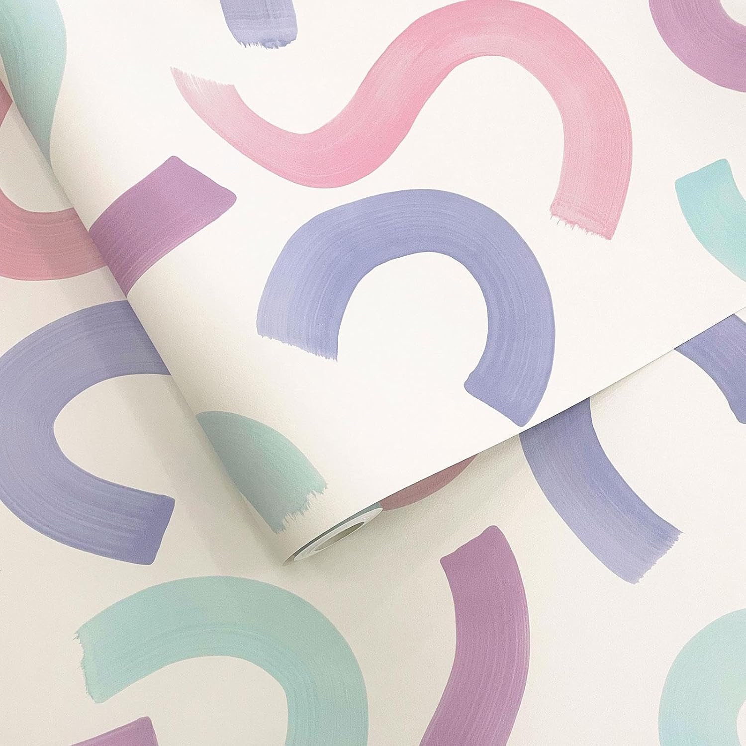 Holden Storybook Curly Confetti Playful Kids Wallpaper for Nurseries, Bedrooms, Playrooms Aqua/Lilac/Pink (14110)
