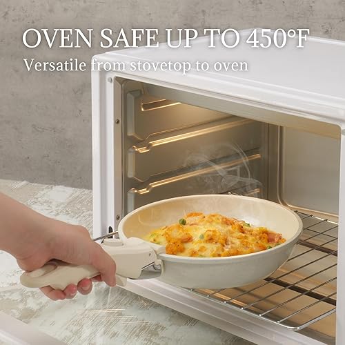 Miniatura 6 de Juego de utensilios de cocina de cerámica antiadherentes, 8 piezas, juego de ollas y sartenes, mango desmontable, juego de cocina de inducción con