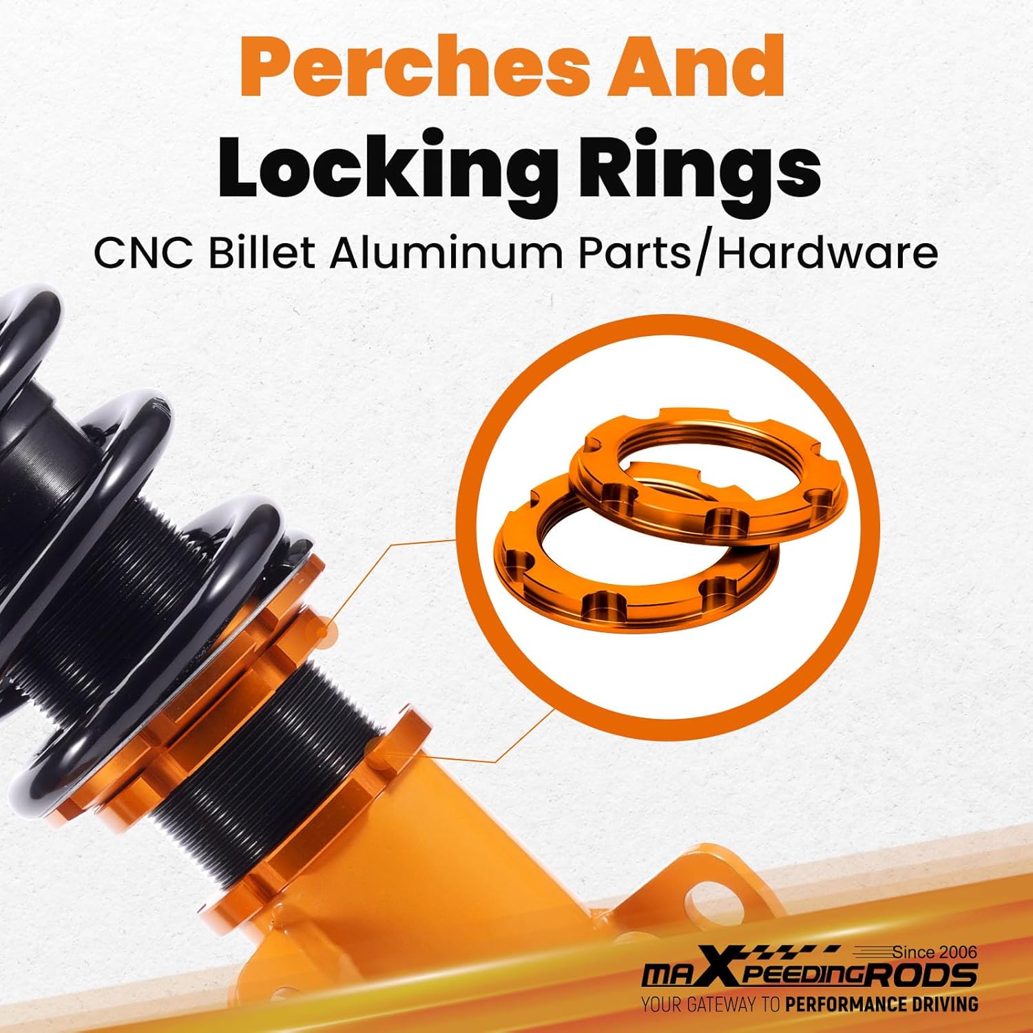 maXpeedingrods Coilovers for Chevrolet Cobalt 2005-2010, Height Adjustable Coilovers Suspension Kit, Preset Optimal Damping Shock Absorber Lowering Kit Gold