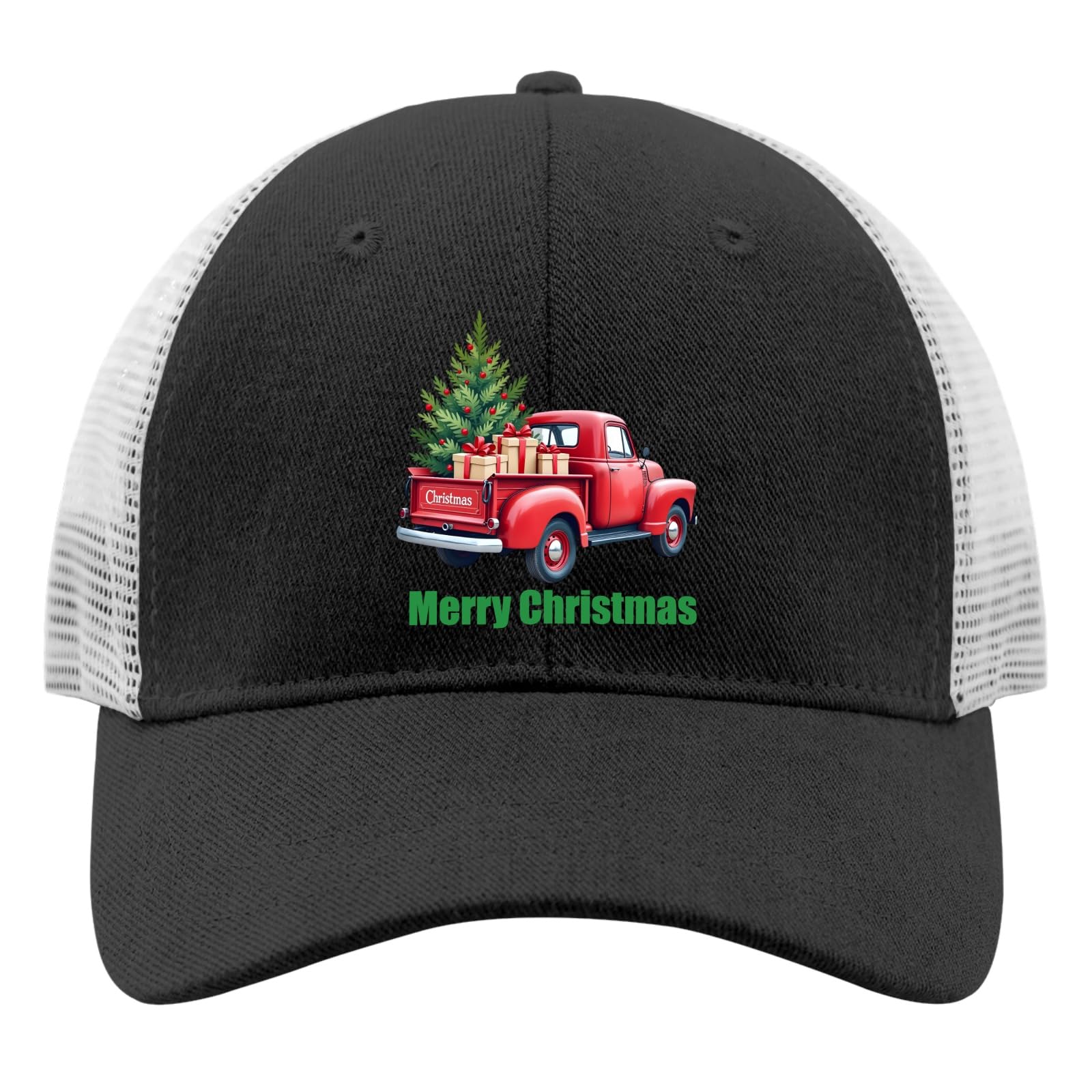 Merry Christmas Tree Retro Red Truck Xmas Hats for Men Baseball Cap Soft Washed Hiking Hats