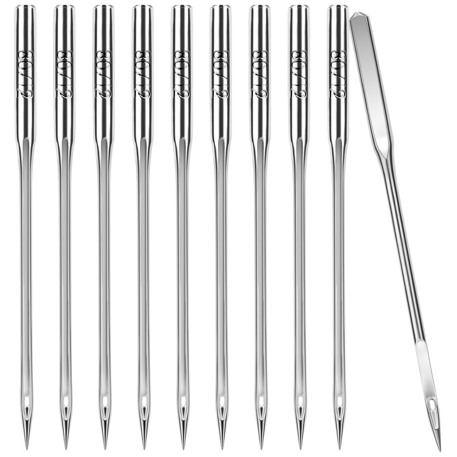 60 PCS Sewing Machine Needles, 80/12 Universal Sewing Machine Needles, Suitable for Singer, Brother, Janome Sewing Machines, Sizes 65/9, 75/11, 80/12, 90/14, 100/16, 110/18