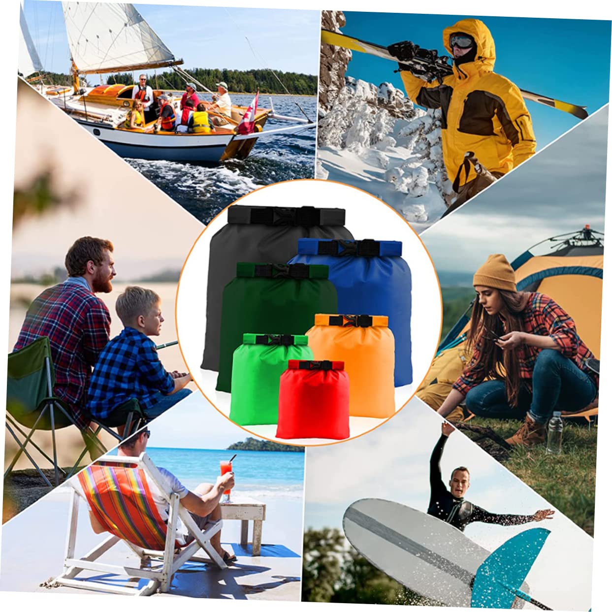 TOYANDONA 6pezzi Sacchetti Impermeabili Set Borse Compressibili Per Abbigliamento Resistenti e Leggeri Per All Per Escursioni Kayak e Attività Outdoor