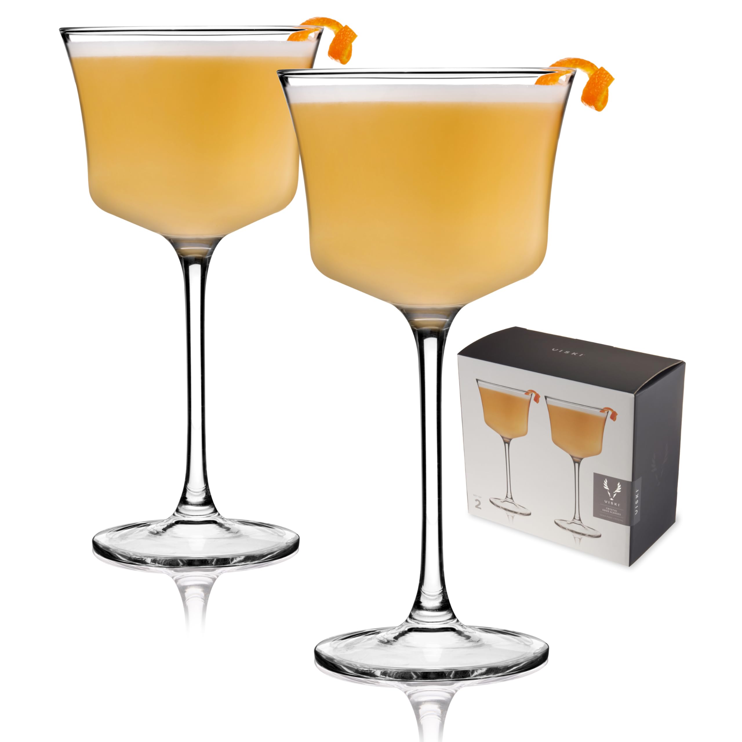 Viski Raye Sauer-Gläser, Whiskey-Sauergläser, Cocktailgläser, Kristall-Cocktailgläser, 213 ml, 2 Stück