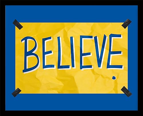 Flinelife Letrero de Believe enmarcado, 8 x 10 pulgadas, decoración motivacional para pared, perfecto para los fanáticos