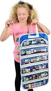 EASYVIEW Toy Storage Organizer Case Compatible Real Littles Mini Brands Unicorn Squad (Blue-Silver)