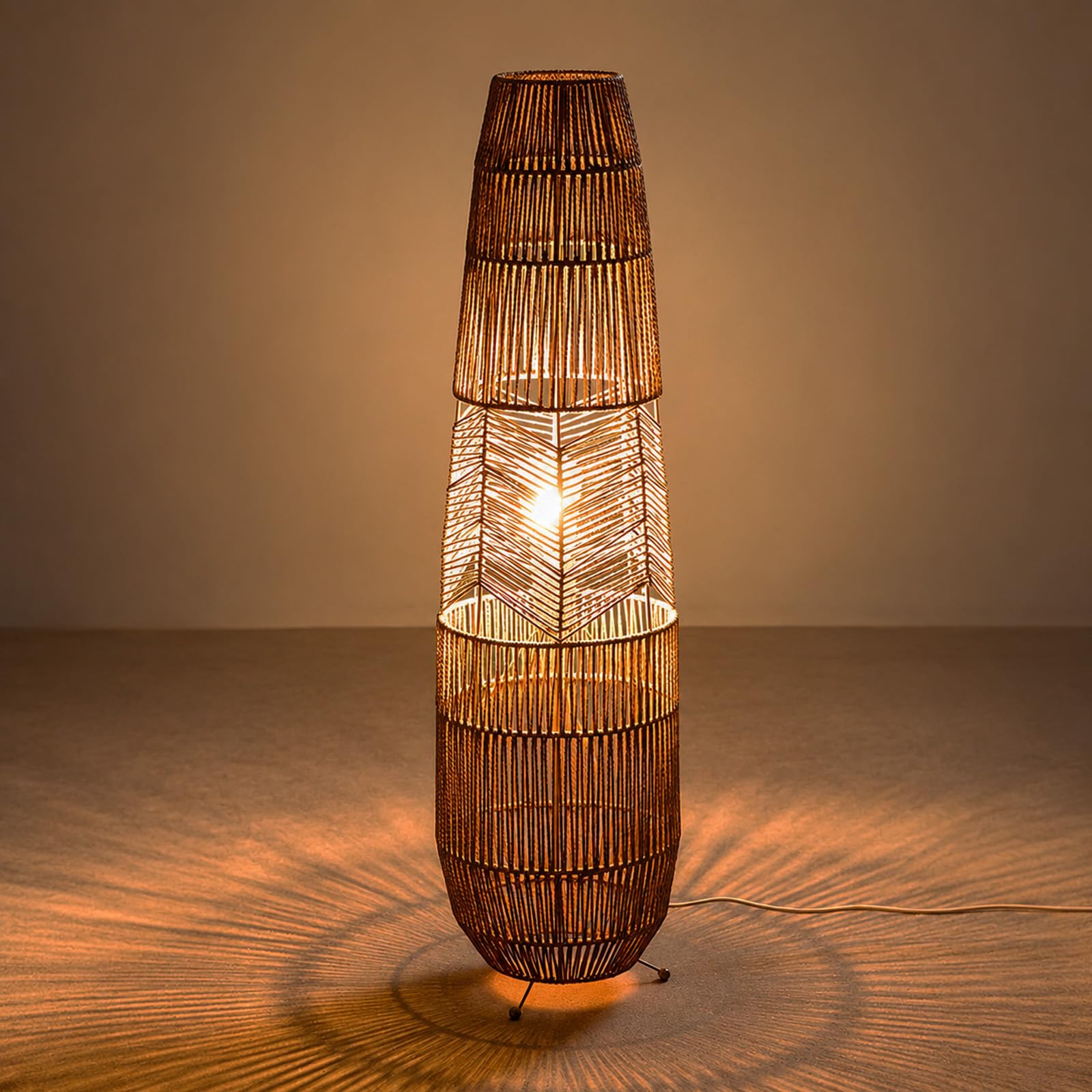 Photo 1 of MIXL Hand Woven Rattan Floor Lamp