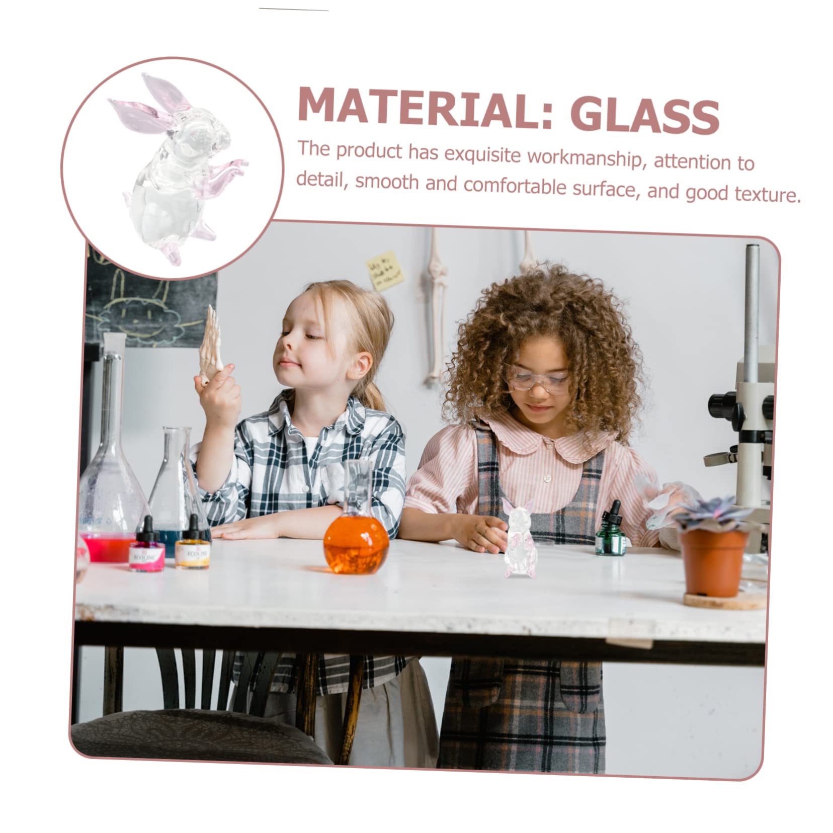 Ciieeo 4 Stück Glasverzierung Flippiges Kaninchen Heu Gozilla x Hasenzubehör Gefüllter Hasenplüsch Kaninchendekoration Meerschweinchen Schloss Tierfiguren Für Kleinkinder Rosa