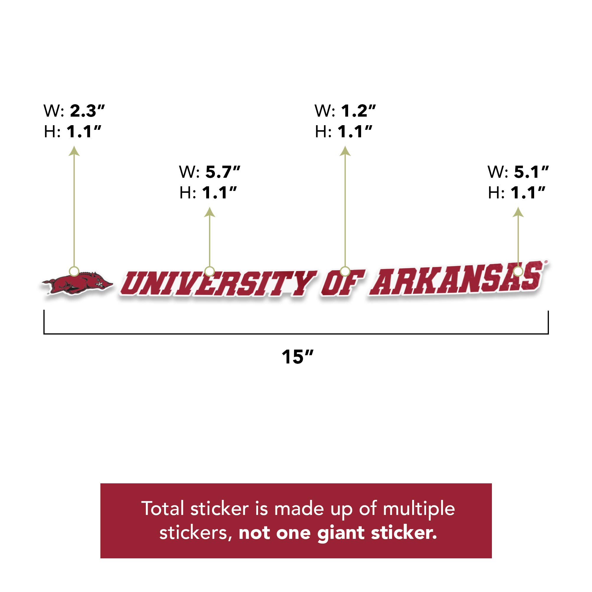 Kids Razorback Sticker School Spirit Decal University Of Arkansas Razorbacks Sticker ...
