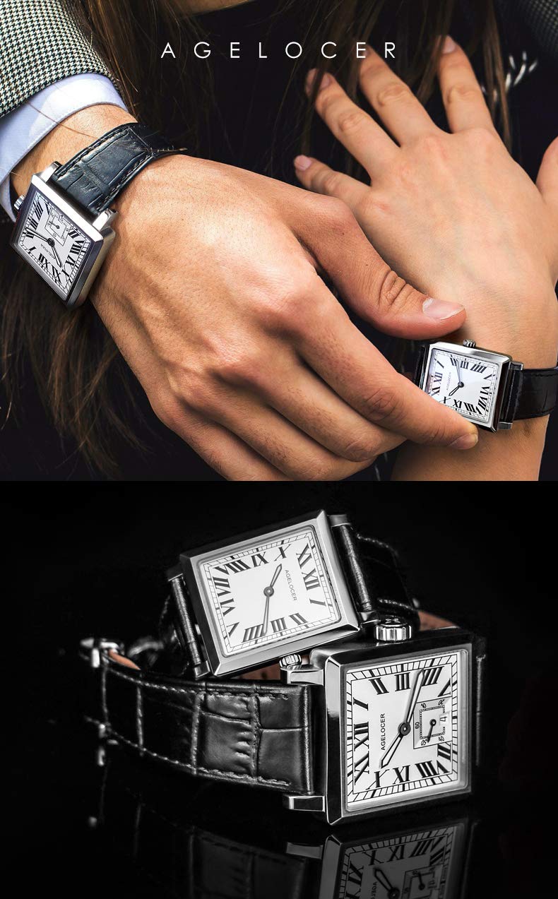agelocer Uhren Herren mechanisch Analog Wasserdicht Armbanduhr Herren Mode Lässig Business Herrenuhr mit Kalender Uhr Geschenk für Männer (DE:3302A1)
