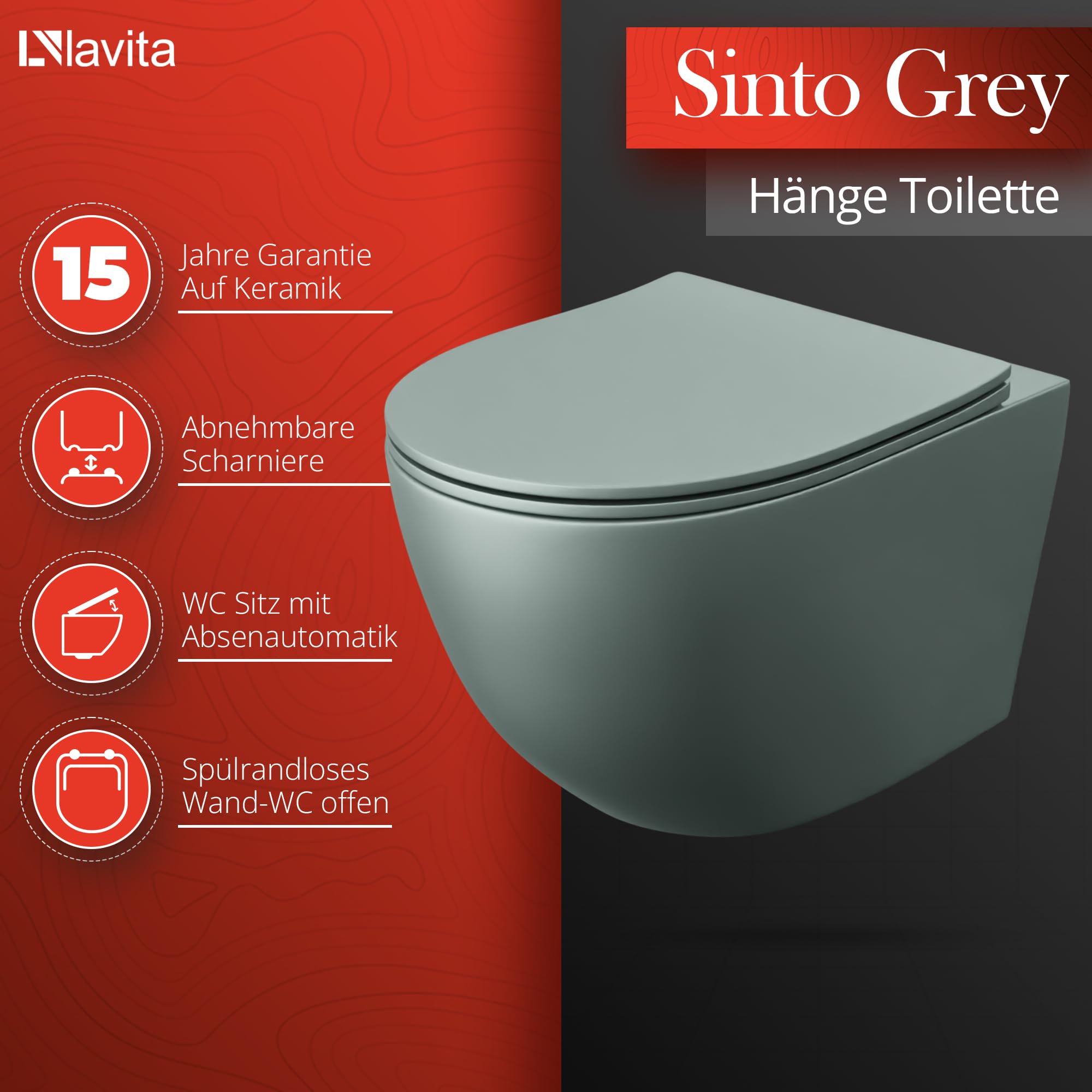 Lavita Duofix Basic Ensemble WC encastré avec élément de chasse d'eau + abattant de WC + panneau de commande Delta 25 avec bouton blanc