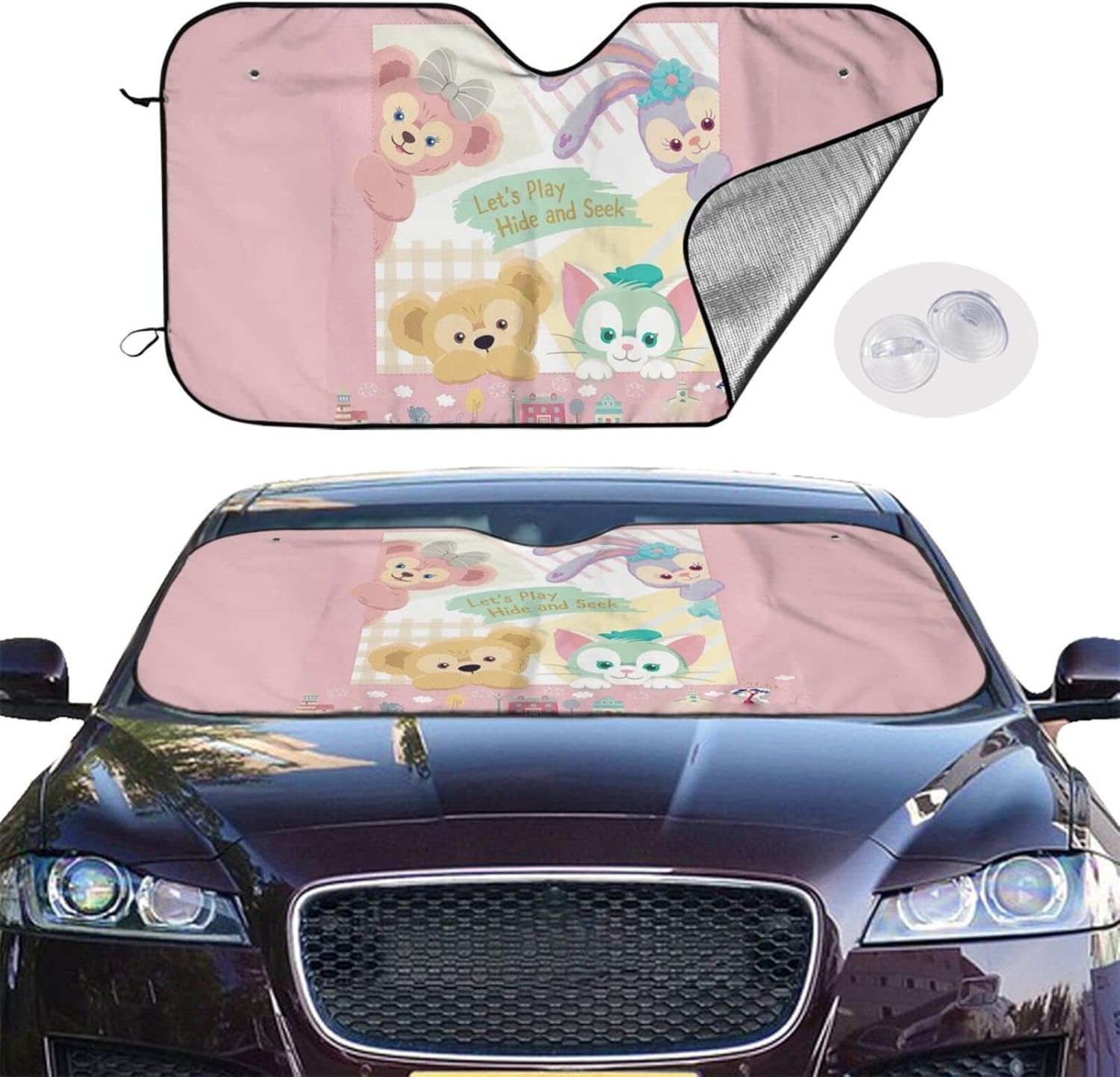 安値 ダッフィー シェリーメイ 4 車用サンシェード 車 フロント フロントサンシェード カーサンシェード フロントガラス用 日焼け防止 断熱 遮光 日除け 夏冬兼用 折畳み 便利 簡単収納 アニメ グッズ 雑貨 かわいい おしゃれ 車用品 M 76x140cm Phongthuytuongminh Com