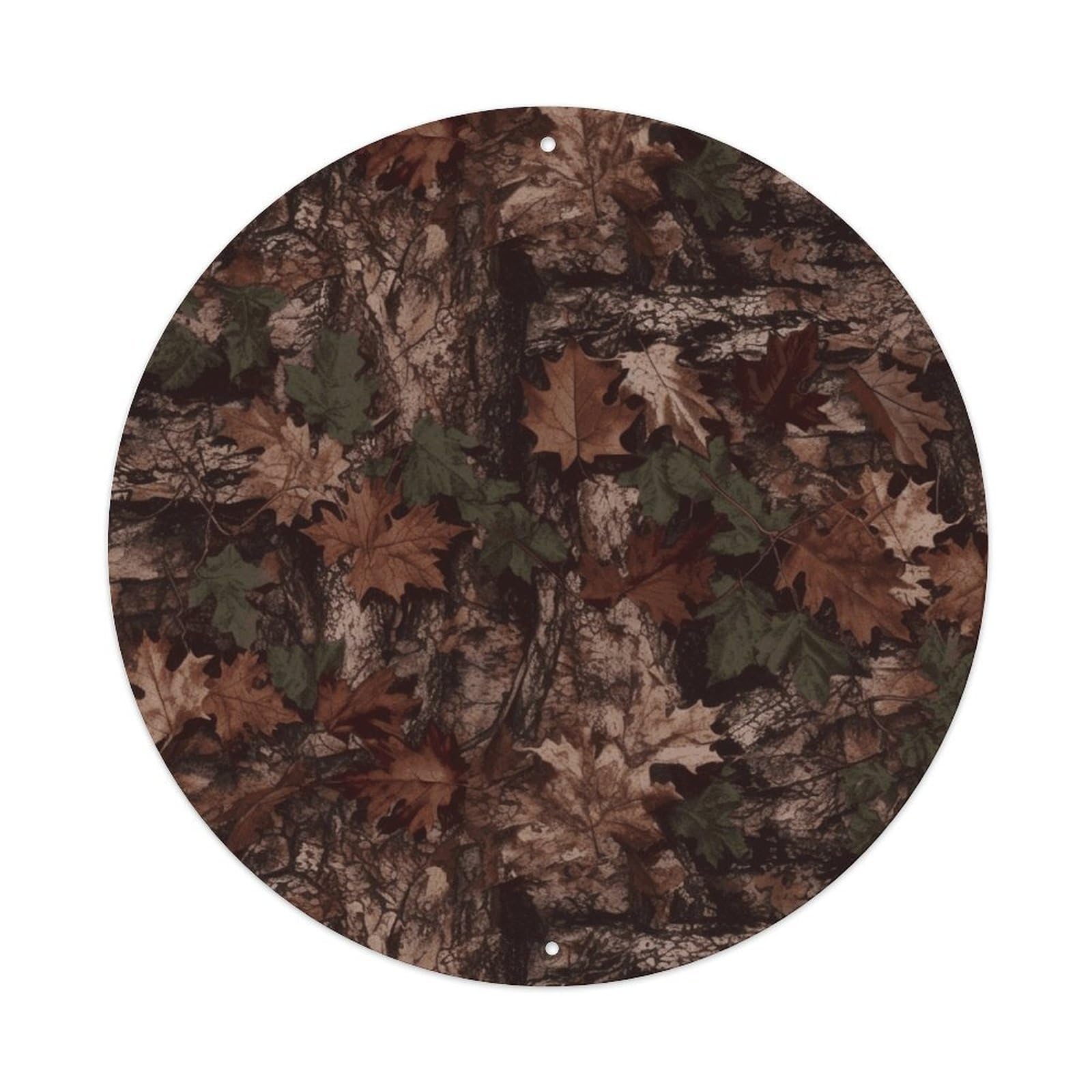 LZQPOEAS Outfitter Tuff Camo Round Aluminum Wall Art Sign, Metal Indoor Wall Decor with Holes, Durable Circular Aluminum Plaque for Home, Bar, Cafe, Living Room, And Office Decoration