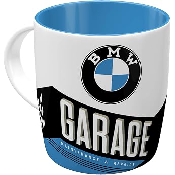 Nostalgic-Art Retro Kaffeebecher 330 ml BMW   Garage   Geschenk-Idee f r BMW Accessoires Fans Original Lizenzprodukt OLP Keramik-Tasse f r Kaffee Vintage Design
