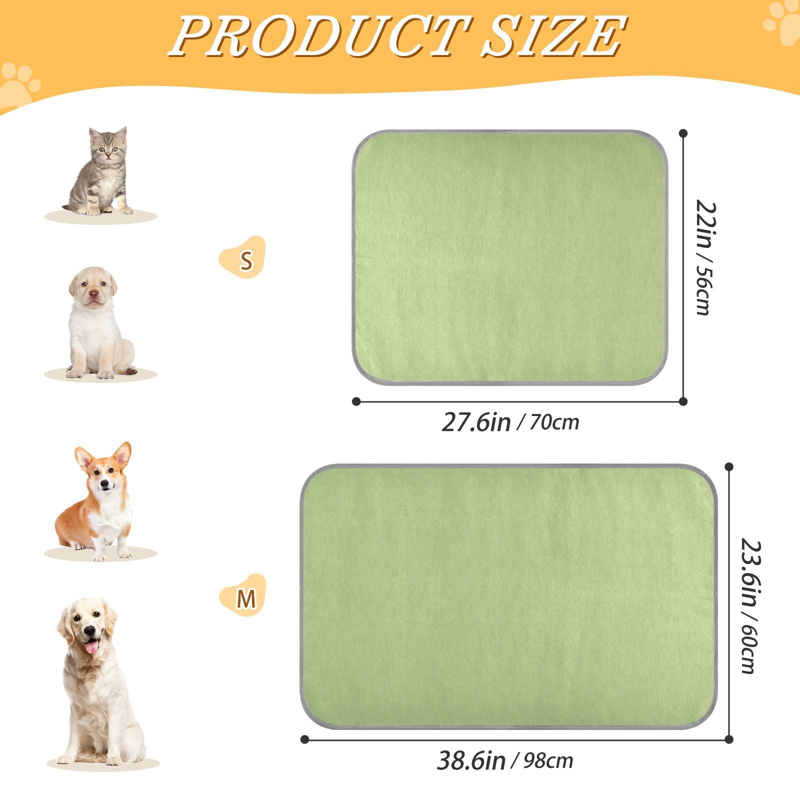 EtherSpher Soft Grass Summer pet Cooling mat for Cats Self Cooling Washable cat Bed for Chihuahua Cozy Sleeping Non Slip tapete enfriador para Perros M