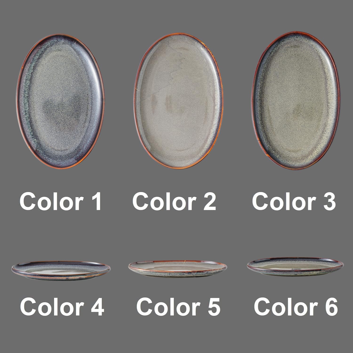 Platos grandes de cerámica para servir, juego de 3 platos ovalados para entretenimiento. Platos de cocina modernos para cena, fruta, ensalada, pavo, etc. Apto para horno, lavavajillas, 15.75