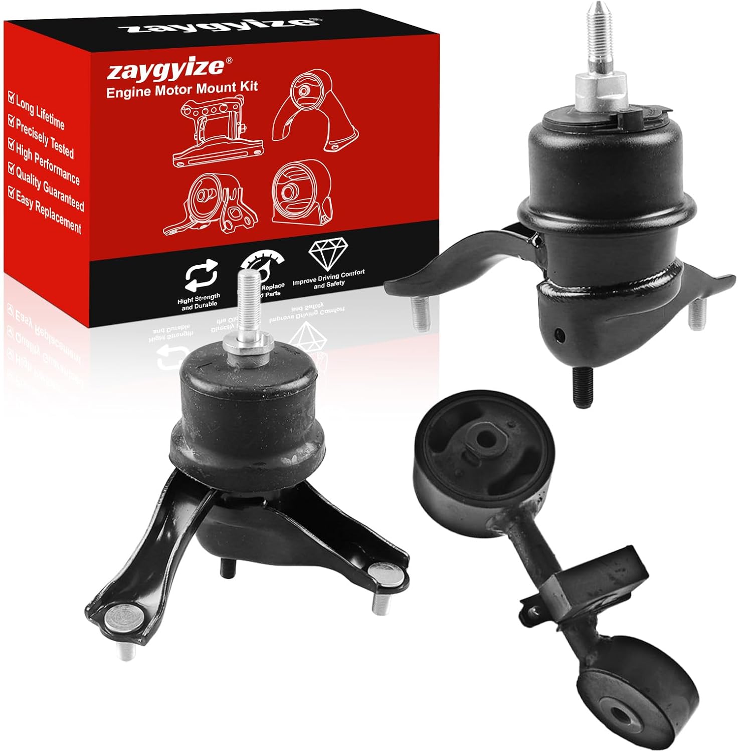 3PCS Motor & Trans Mount Fit for Toyota Highlander 2004 V6 3.3L, Highlander 2005-2007 V6 3.3L Base, Highlander 2006-2007 V6 3.3L Sport ,for Lexus RX330 2004-2006 V6 3.3L Replace A4207 A4211 A4205