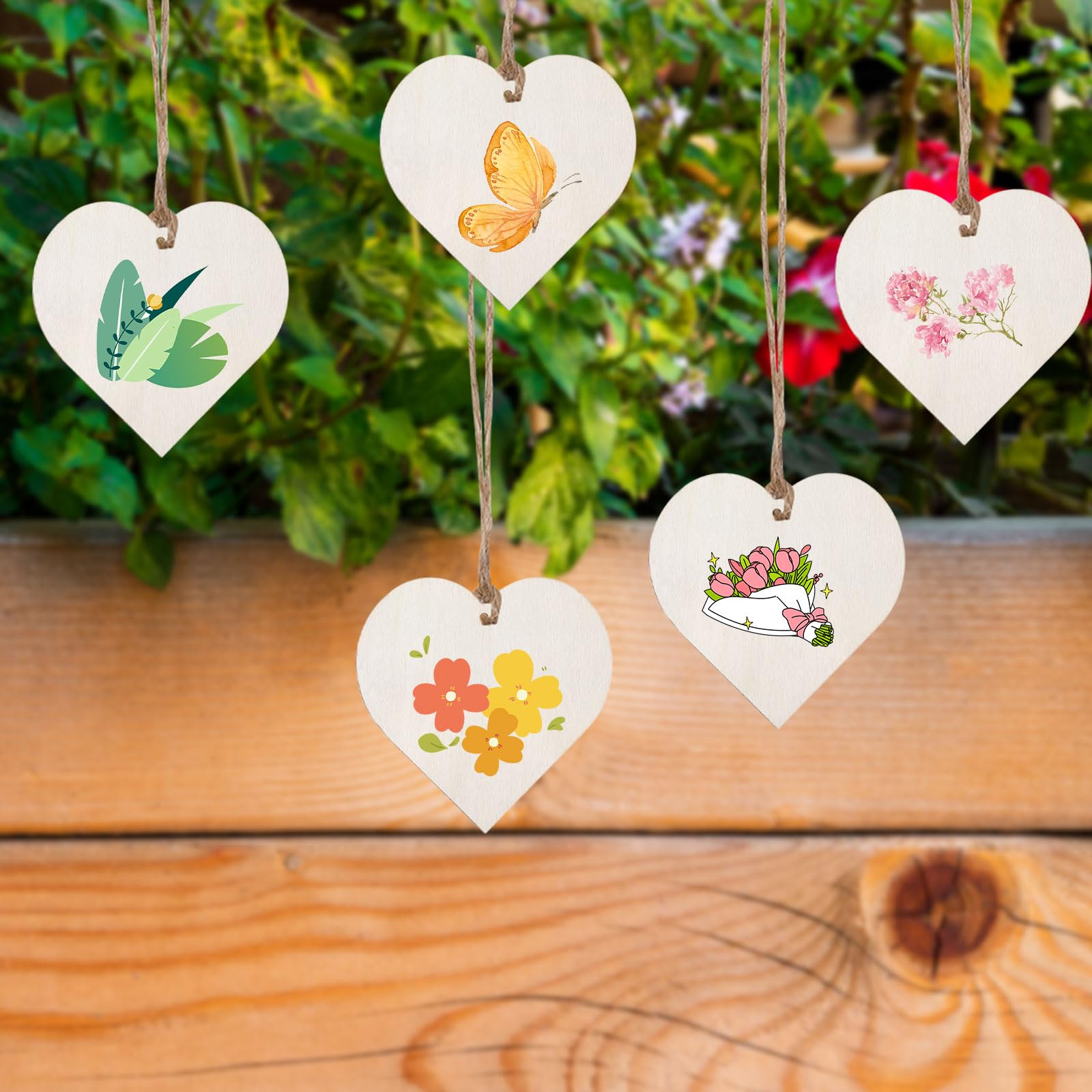 50 Stück Holzherzen Zum Beschriften 5cm/1.97inch, Holzherzen Zum Bemalen Herz Holz mit Loch, Natur Buchsbaum für Hochzeit, Party, Jubiläum, Geschenkanhänger, DIY Handwerk, Hochzeitdeko Streudeko