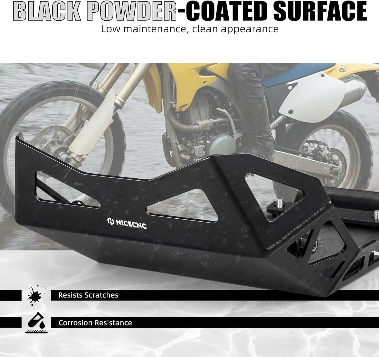 NICECNC Skid Plate 5052 Aluminum Compatible with Suzuki DR650S 1996-2019 2020 2021 2022 2023 2024, DR650SE 1996 1998 1999 2000 2001-2019