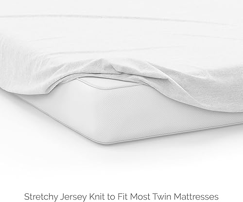 Miniatura 10 de Natemia Juego de sábanas bajeras de tamaño matrimonial  Jersey de algodón orgánico  Sábana de 54 x 75 pulgadas para colchón matrimonial de hasta 18