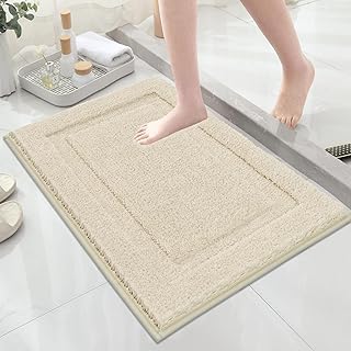 SHACOS Extra Soft Microfiber Light Beige Bathroom Rugs 32x20
