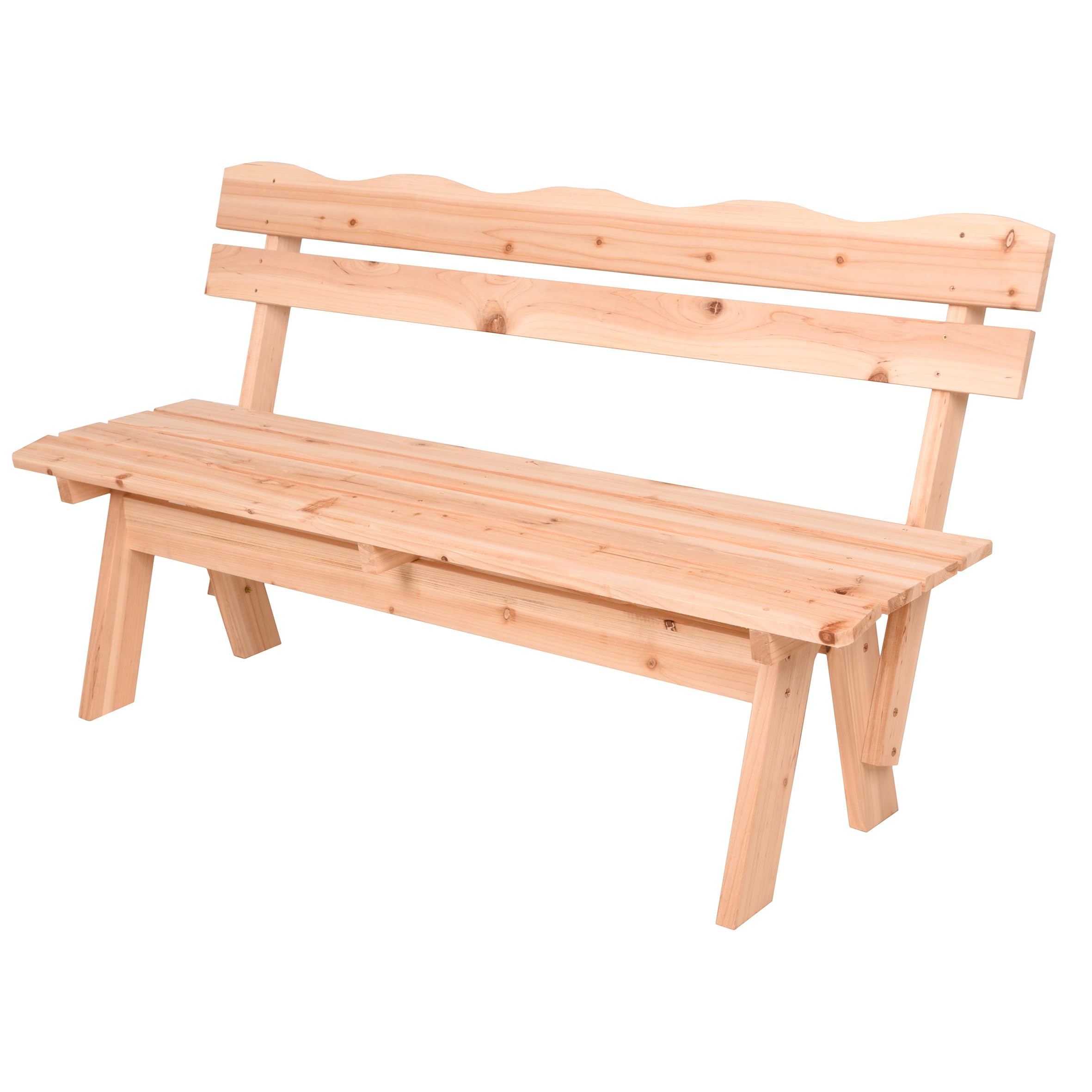 Spetebo Ławka ogrodowa z litego drewna 3-osobowa z oparciem – 150 x 62 cm – drewniana ławka do siedzenia odporna na warunki atmosferyczne, obciążenie 200 kg – ławeczka drewniana w stylu dworkowym