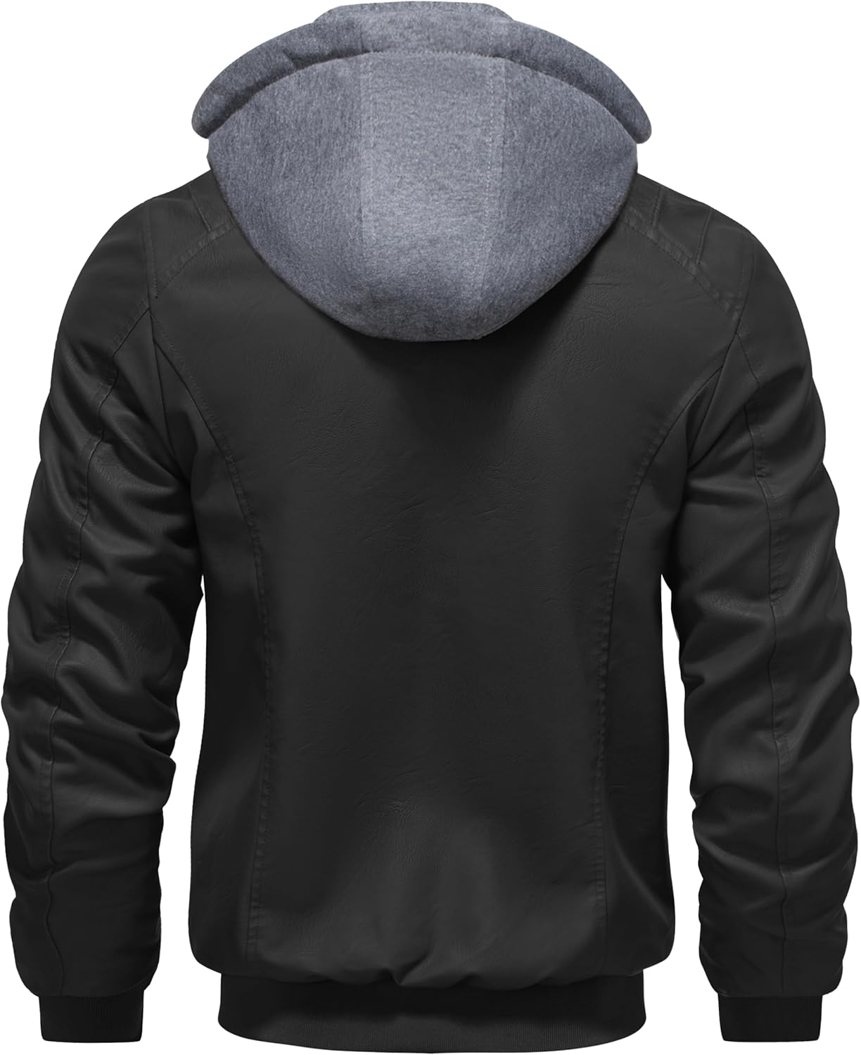 KVE Men's Faux Leather Jacket Waterproof Motorcycle Bomber Jacket Vintage PU Moto Biker Coat - Image 3