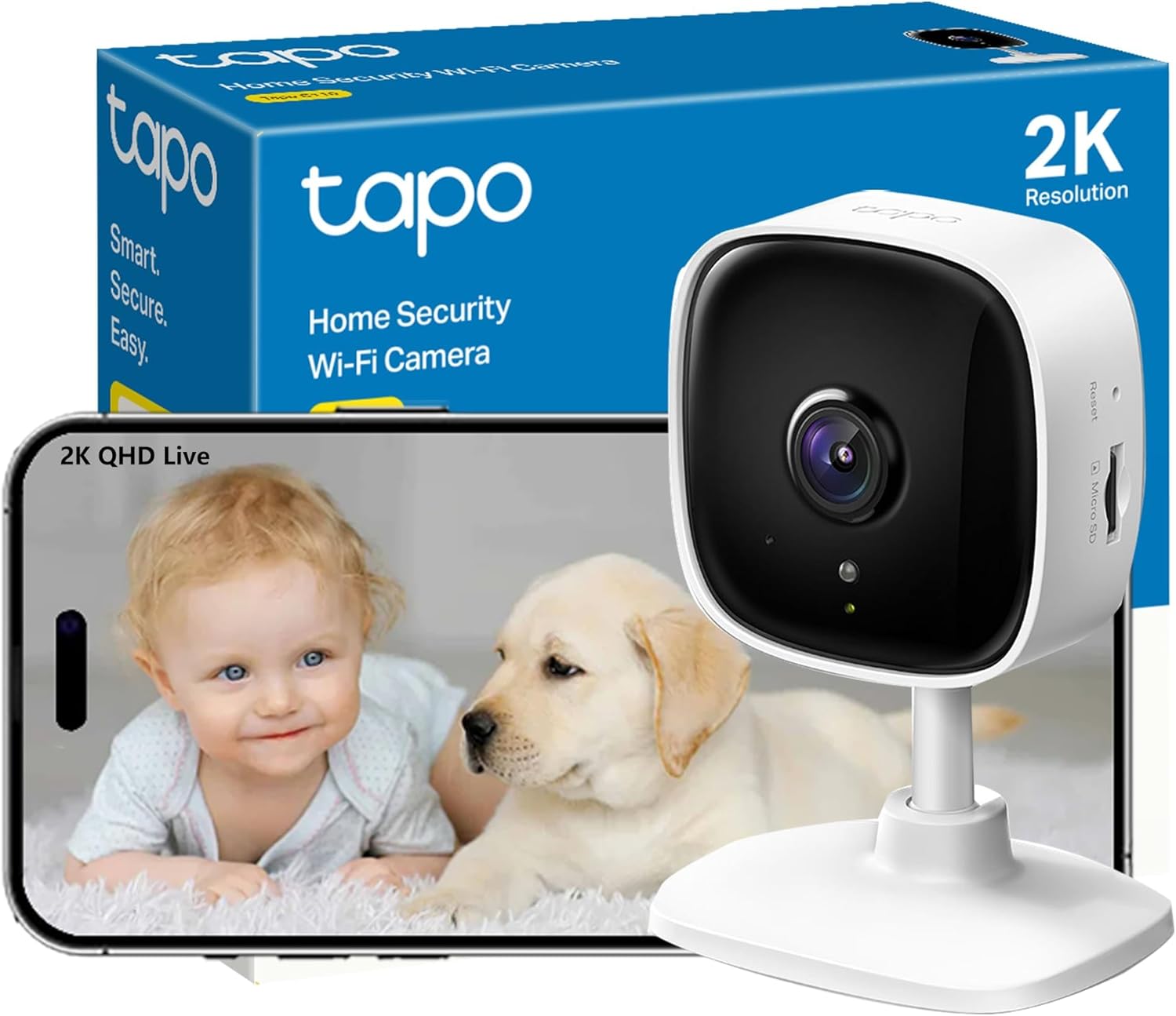 Tapo 2K Indoor Security Camera, Dog Camera,Baby Monitor, Motion Detection, 2-Way Audio,3MP, Night Vision, Cloud &SD Card Storage, Works with Alexa & Google Home, No Hub Required (Tapo C110) Tapo 2K Indoor Security Camera, Dog Camera,Baby Monitor, Motion Detection, 2-Way Audio,3MP, Night Vision, Cloud &SD Card Storage, Works with Alexa & Google Home, No Hub Required (Tapo C110)