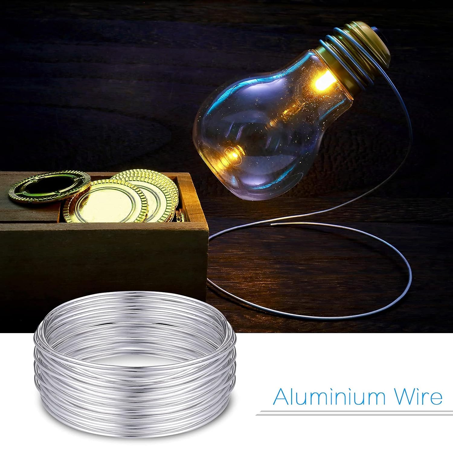 Stainless Steel Craft Wire Wires,wire for jewellery making,Aluminium Wire, Bendy Craft Wire, Silver Plated Jewellery Wire, Flexible(Silver)