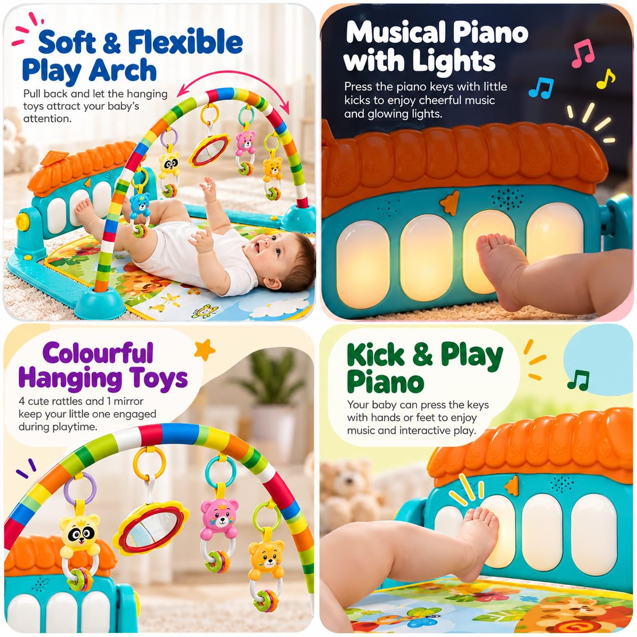ToysBuddy Kick and Play Multi-Function ABS High Grade Plastic Piano Baby Gym and Fitness Rack Products — Amazon image 8