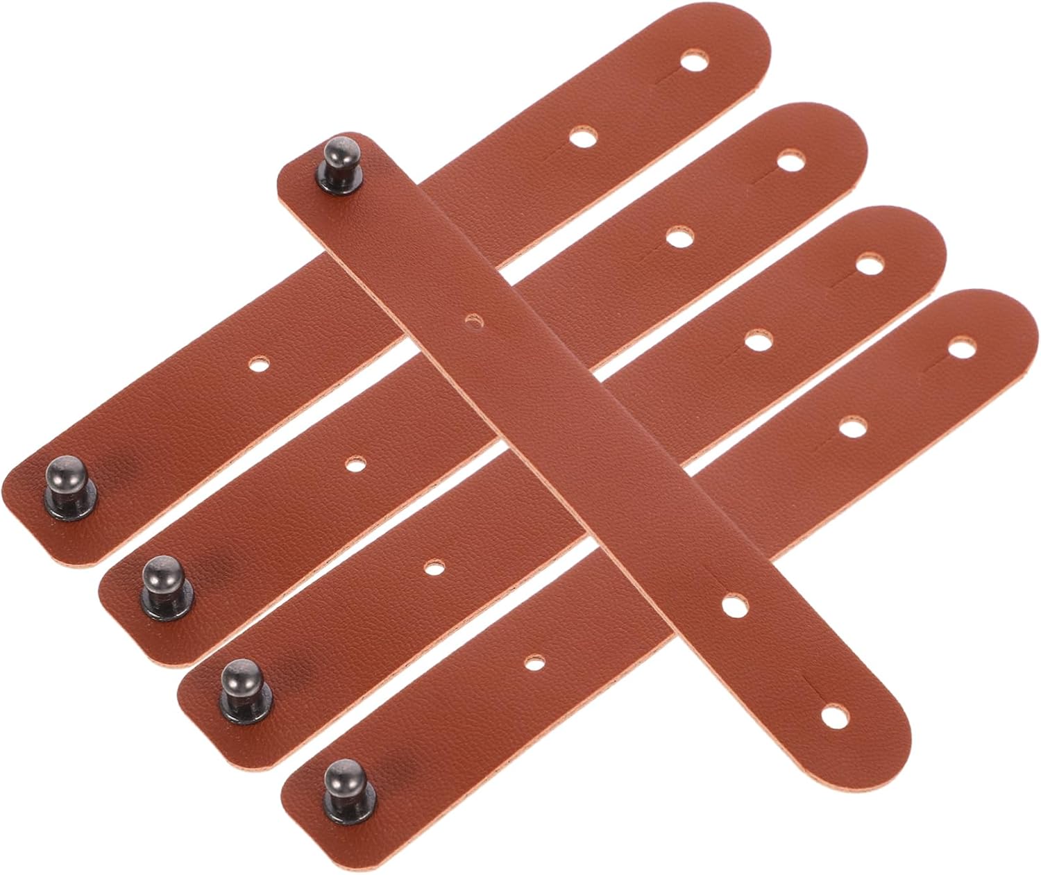 Leather Cable Ties 5 Pack Brown Cord Organizers for Cables