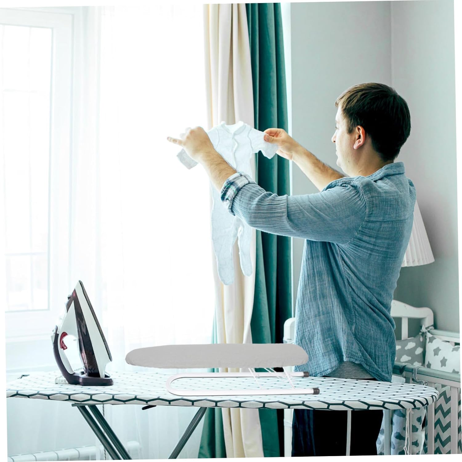 Foldable Small Tabletop Ironing Board with Non-Slip Base High Temperature Resistant Breathable Pad for Clothes Sleeves Garment Steamer Tailoring Use Compact and Portable Ironing