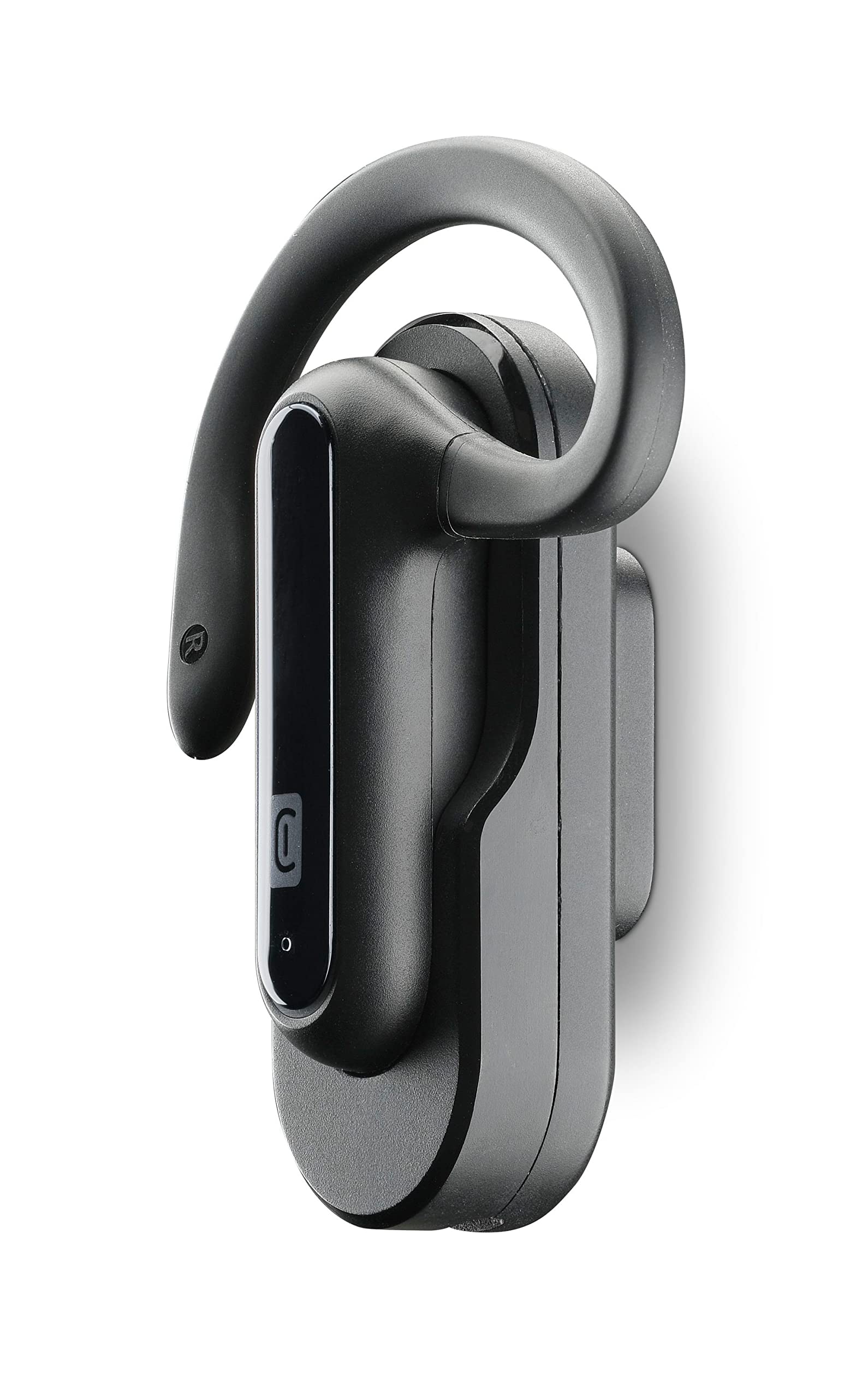 cellularline | CAR FLAT | Auricolare Bluetooth Mono con Supporto Auto da Bocchette di Areazione o Adesivo - Talk Time: 6 ore - Ricarica : 1.5 ore - Portata: 10mt, Nero, Universale