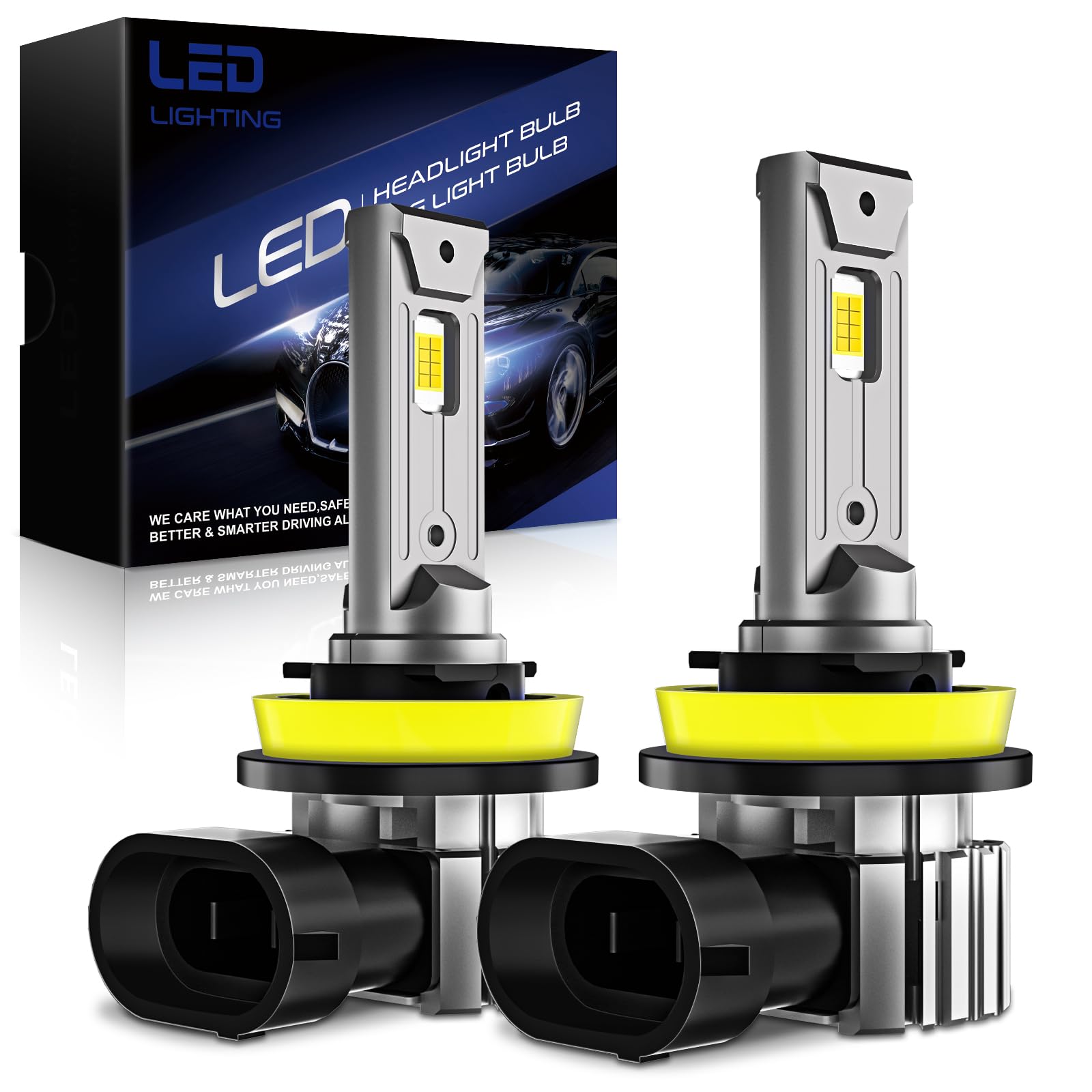 OVVOFPP Lampadina LED H11 36000 LM 220 W 6500 K luce bianca, nuova generazione 2025, replicazione, 1:1 fari alogeni, raffreddamento a doppio foro, plug and play, adattabile a auto e moto, 2 pezzi