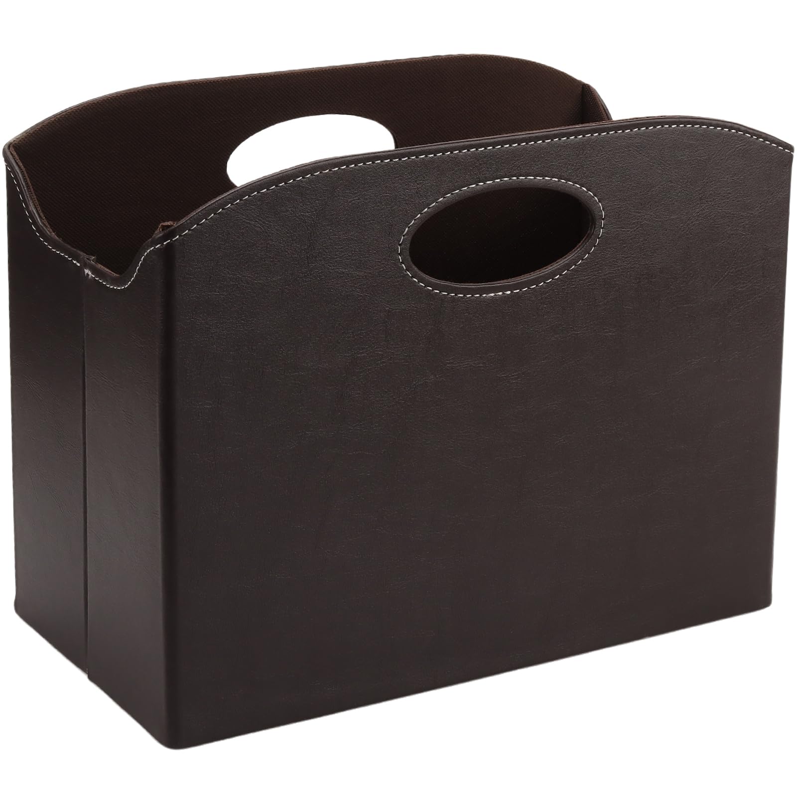 Zeitschriftenständer Modern, 34,8 x 18,8 x 26,8cm Faltbare Zeitungskorb mit Tragegriff, Leder Zeitschriftensammler für Wohnzimmer, Büro