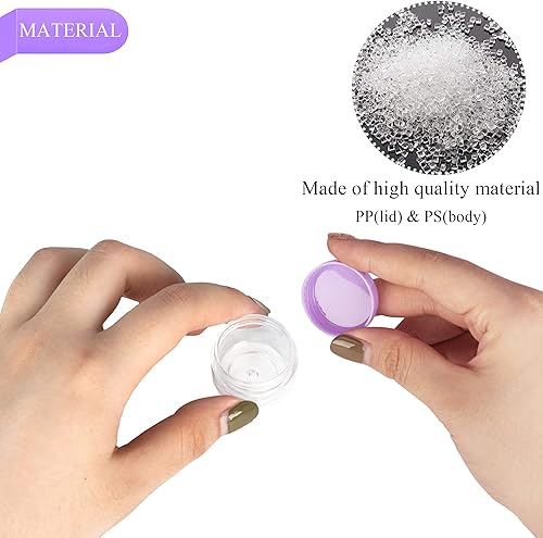 Miniatura 10 de 100 recipientes de muestra de 0.18 oz, frascos vacíos de 0.17 onzas líquidas con tapas, pequeños recipientes para cosméticos, mini frascos de